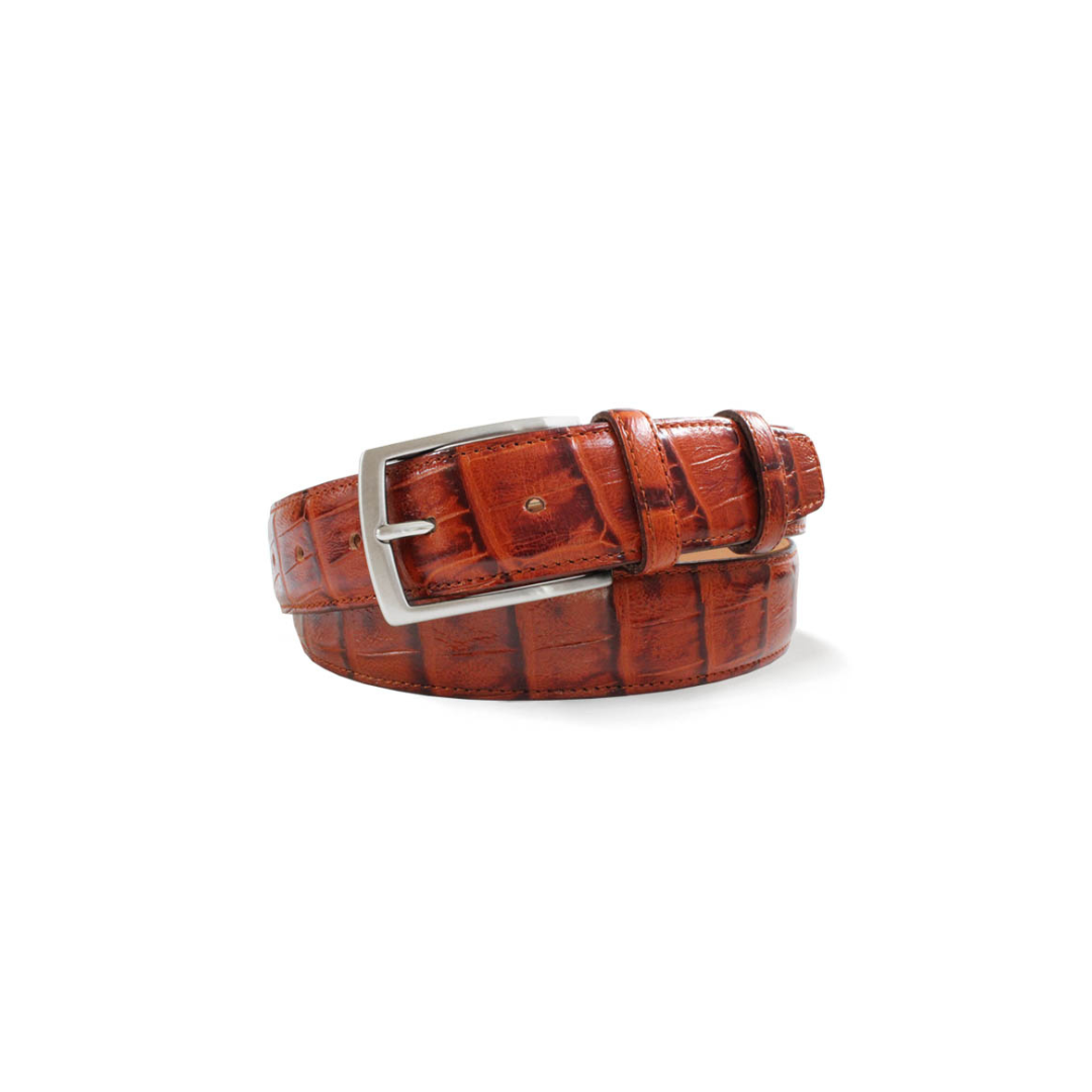 Robert Charles Leather Belt |  1502 Tan Crocodile