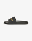 Superdry Vegan Logo Pool Slides | Black/Gold