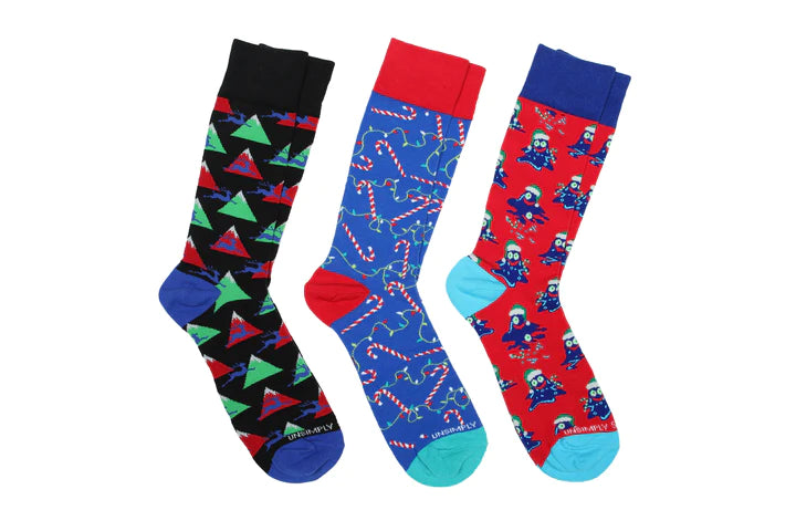 Simply Unstitched Three Pack of Socks | Christmas Candy Canes