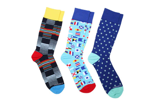 Simply Unstitched Three Pack of Socks | Nautical Flags – LIFE FOR MEN
