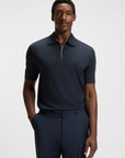 BOSS Paras Zip Up Polo | Dark Navy