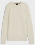 BOSS Imberto Basketweave Cotton Knit | Open White
