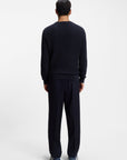 BOSS Imberto Basketweave Cotton Knit | Dark Navy