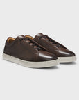 BOSS Gary Elastic Laces Leather Sneaker | Chocolate