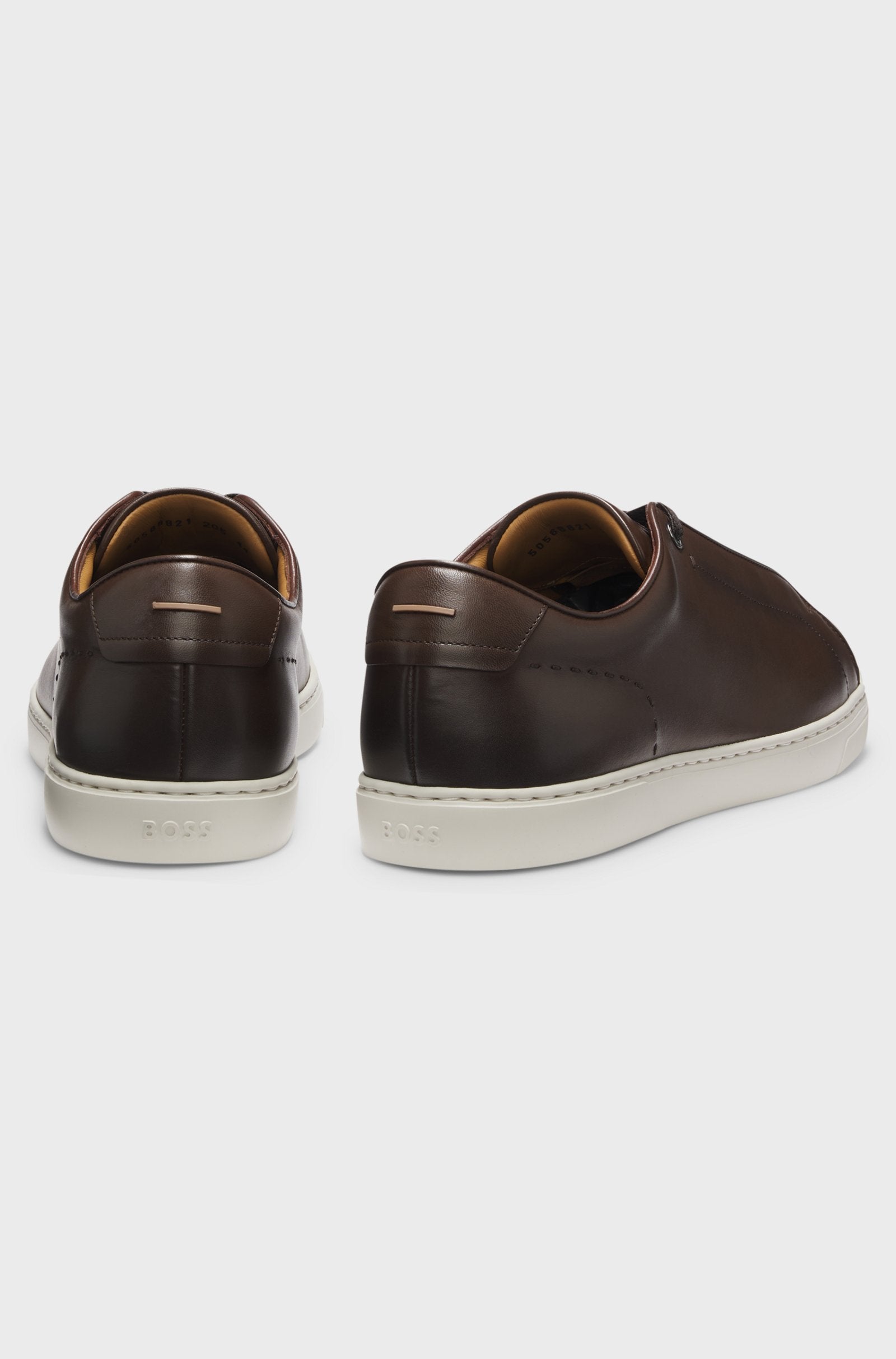 BOSS Gary Elastic Laces Leather Sneaker | Chocolate