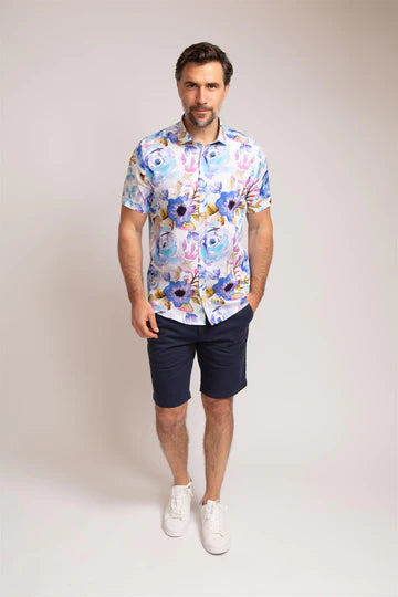 Guide London Summer Floral Short Sleeve Shirt