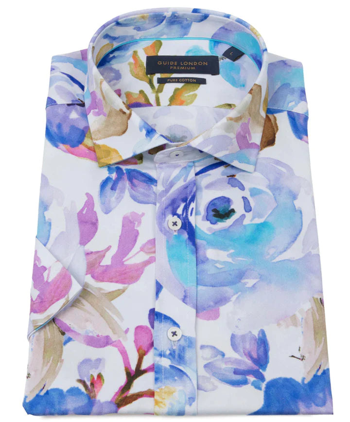 Guide London Summer Floral Short Sleeve Shirt