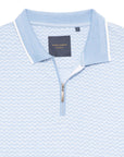 Guide London Zip Polo Shirt | Pastel Blue Zig Zag