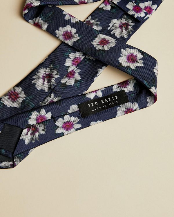 Ted Baker Silk Tie | 7cm Purple Flowers