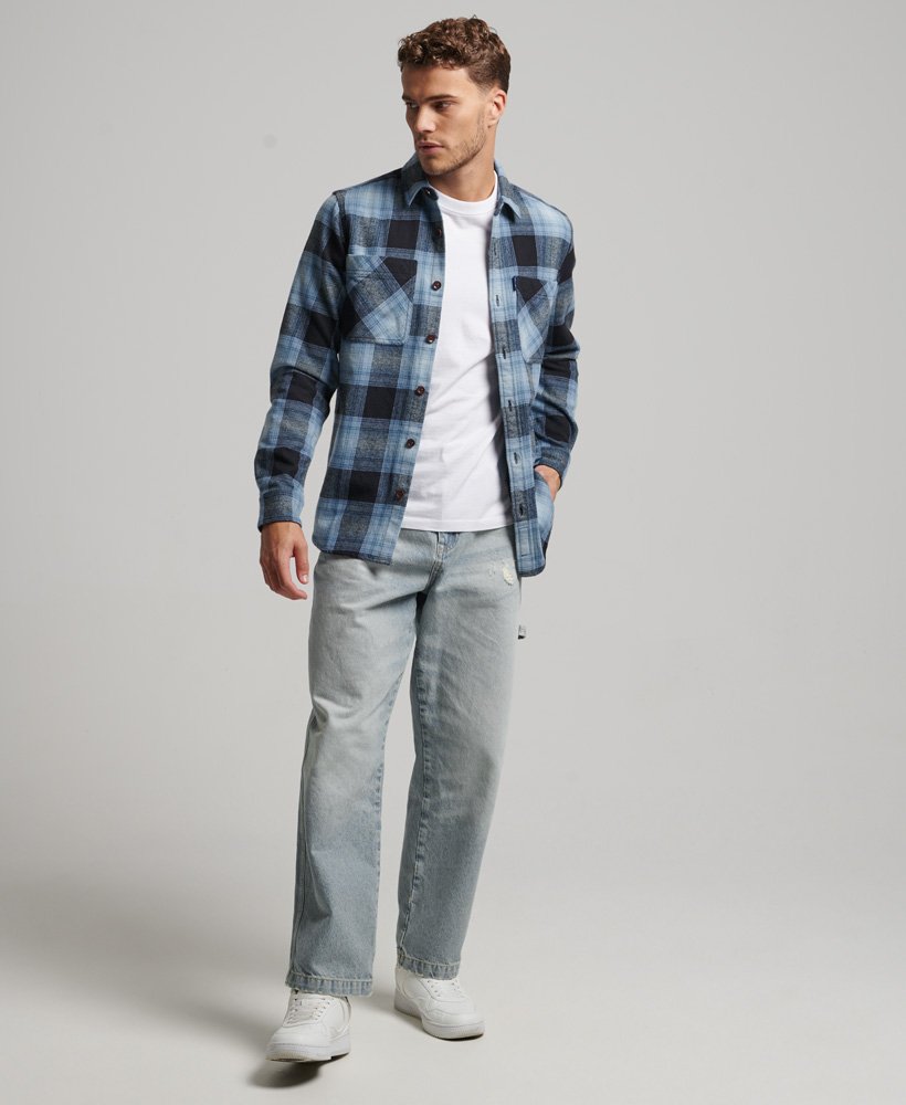 Superdry Vintage Check Overshirt | Workwear Blue Ombre