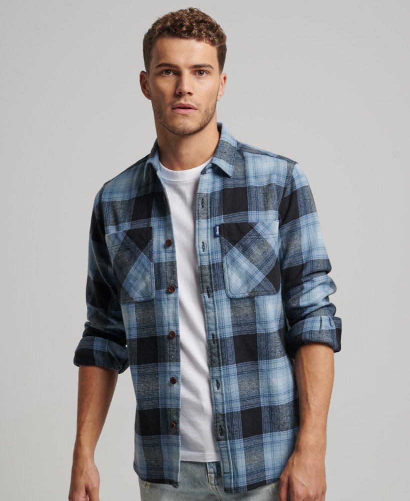 Superdry Vintage Check Overshirt | Workwear Blue Ombre