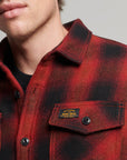 Superdry Sherpa Lined Miller Wool Overshirt | Redwood Check