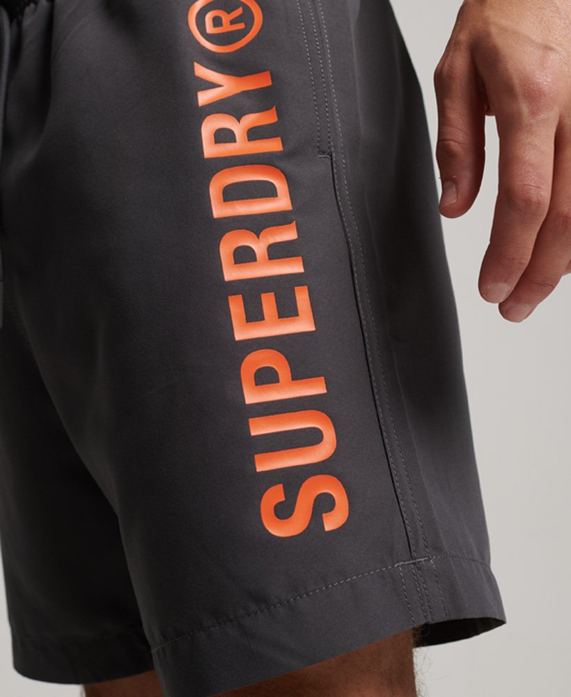 Superdry Core Sport 17 Inch Recycled Swim Shorts | Charcoal