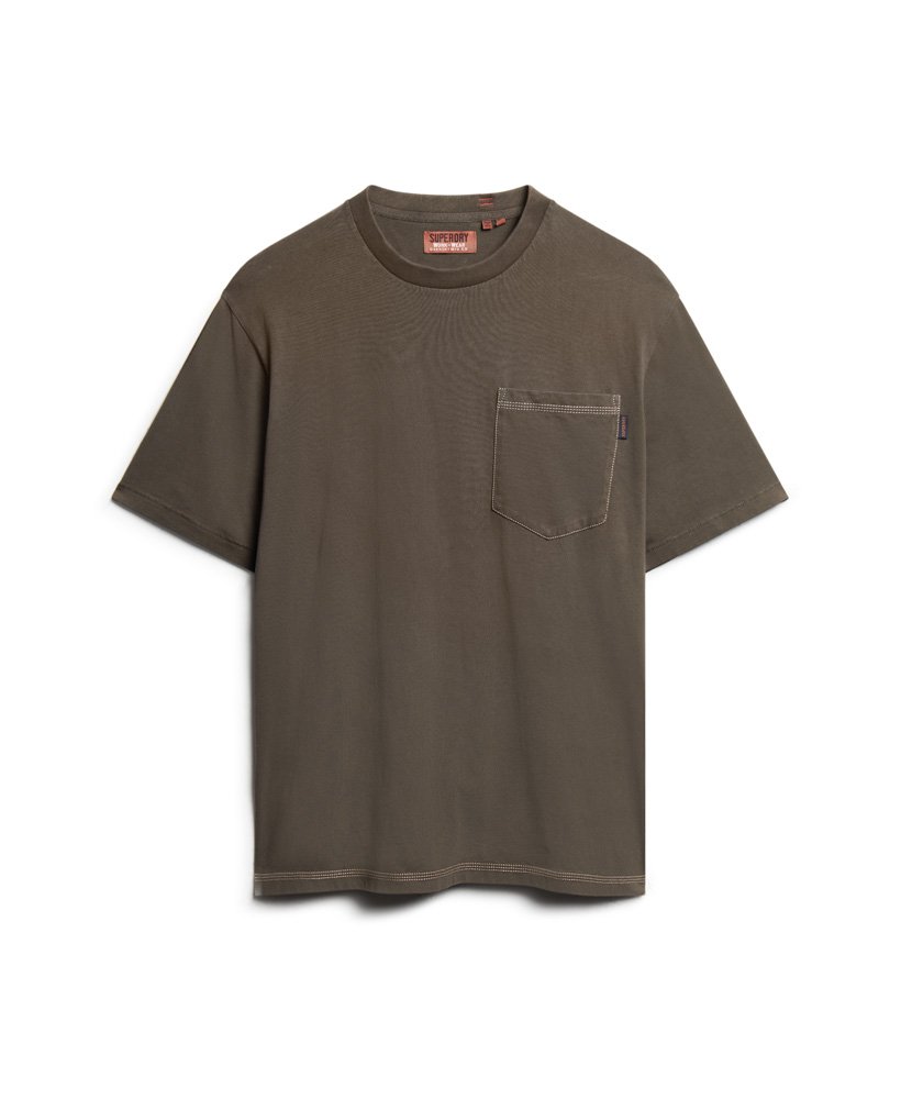 Superdry Contrast Stitch Pocket T-Shirt | Dusk Brown