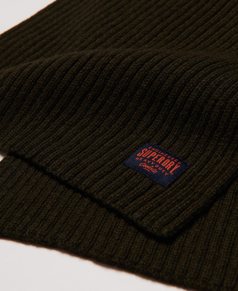 Superdry Workwear Knitted Scarf | Surplus Goods Olive