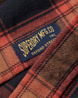 Superdry Cotton Worker Check Shirt | Orange Navy Check