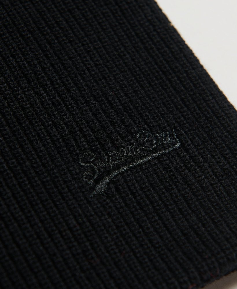 Superdry Knitted Logo Beanie | Black