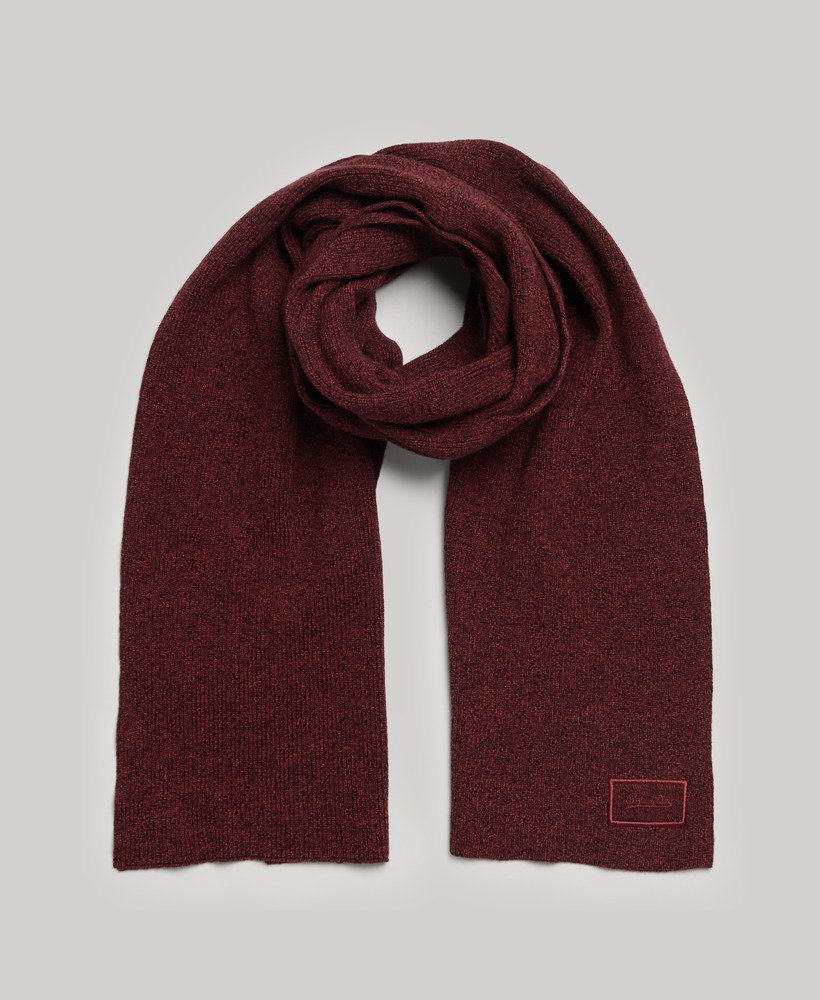 Superdry Knitted Logo Scarf | Red Grit