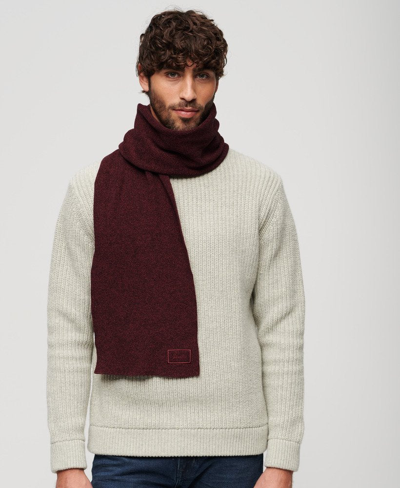 Superdry Knitted Logo Scarf | Red Grit