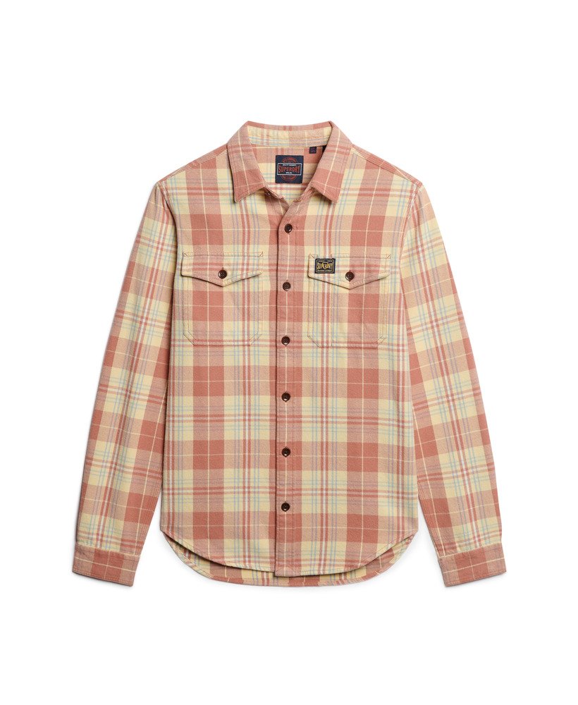 Superdry Cotton Worker Check Shirt | Clay Orange Check