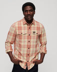 Superdry Cotton Worker Check Shirt | Clay Orange Check