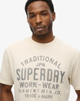 Superdry Machined Goods Workwear T-Shirt | Oat Cream Marle