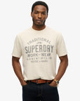 Superdry Machined Goods Workwear T-Shirt | Oat Cream Marle