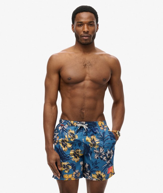 Superdry Hawaiian Print Swim Shorts | Tropical Blues